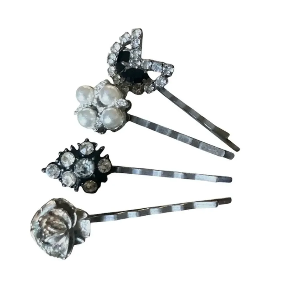 Bridal Hair Pins Pearl And Rhinestone Vintage Jewelry Wedding Hair Accessories